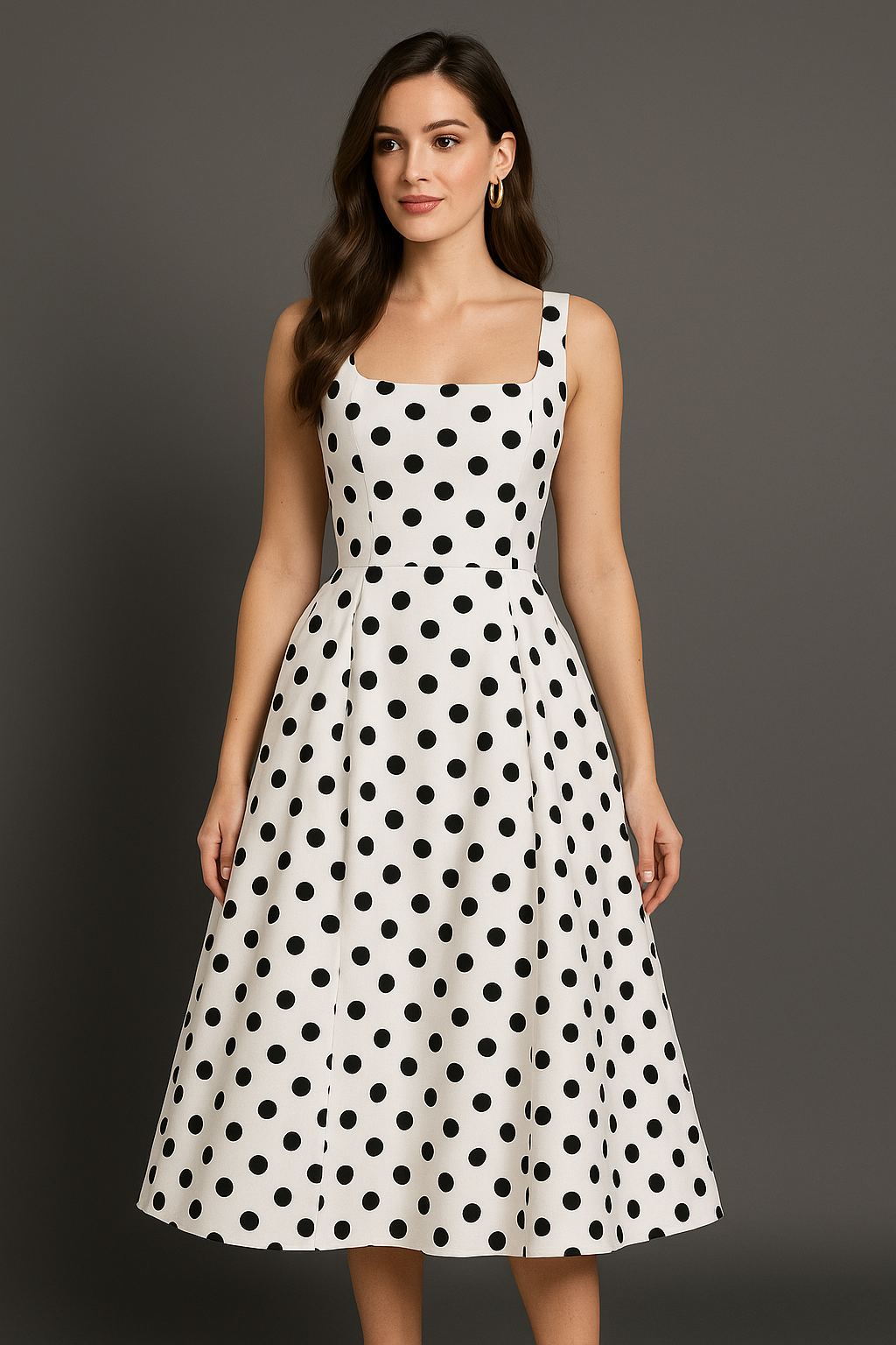 Molde Digital Vestido Poá Vintage com Alças Largas